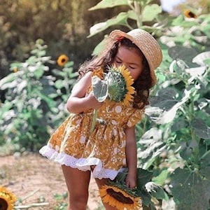 Baby girl clothes, baby girl dress, baby girl pinafore dress, girl boho dress, baby girl boho outfit, floral girl dress, vintage girl dress