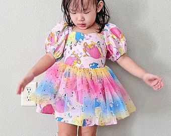 Princess Dress Belle Rapunzel Ariel Snow White Cinderella Mulan Toddler Birthday Dress Baby girl Dress