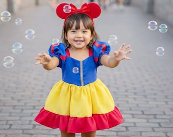Vestido inspirado en Blancanieves, disfraz de Blancanieves, vestido de princesa, vestido de cumpleaños de princesa, cumpleaños de niña pequeña