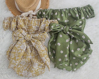 Baby Girl Clothes Pattern, Baby Girl Romper Pattern, Off Shoulder Romper Pattern, PDF Pattern, Baby girl romper, baby girl clothes, 0-3T