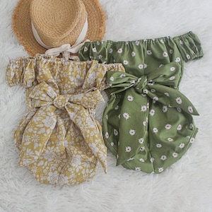 Baby Girl Clothes Pattern, Baby Girl Romper Pattern, Off Shoulder Romper Pattern, PDF Pattern, Baby girl romper, baby girl clothes, 0-3T
