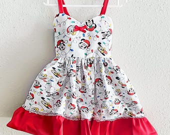 Disney Christmas Dress Minnie Mickey Magical Friends dress baby girl dress baby girl clothes Christmas dress