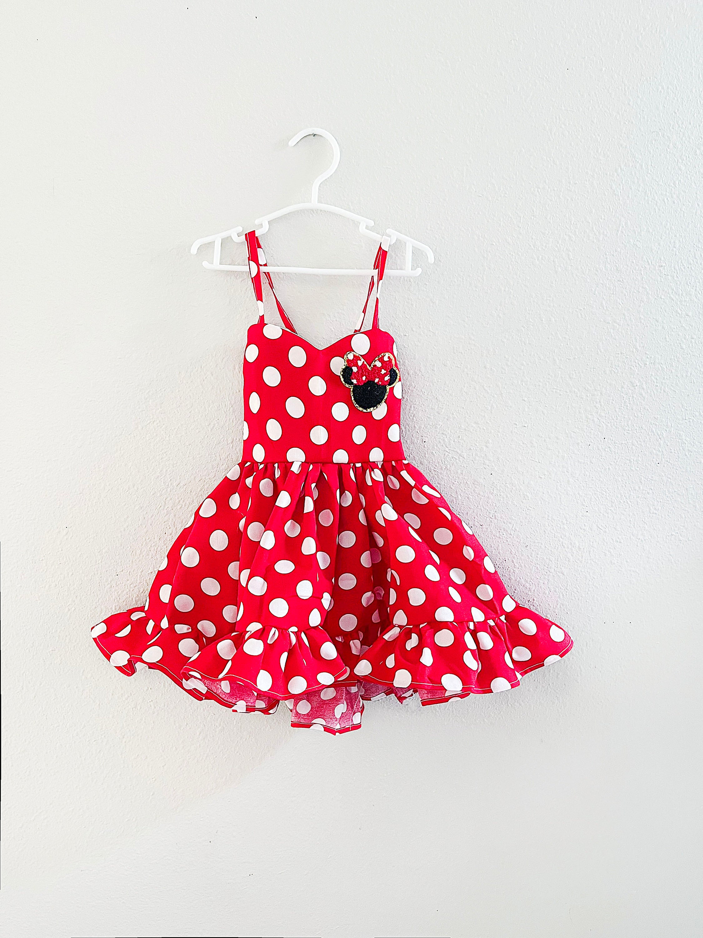 Minnie Mouse Dress Girl Disney Dress Red Dots Baby Girl Dress Baby Girl Clothes Birthday outfit