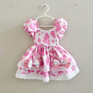 Cowgirl dress Pink baby girl cow print dress Rodeo dress