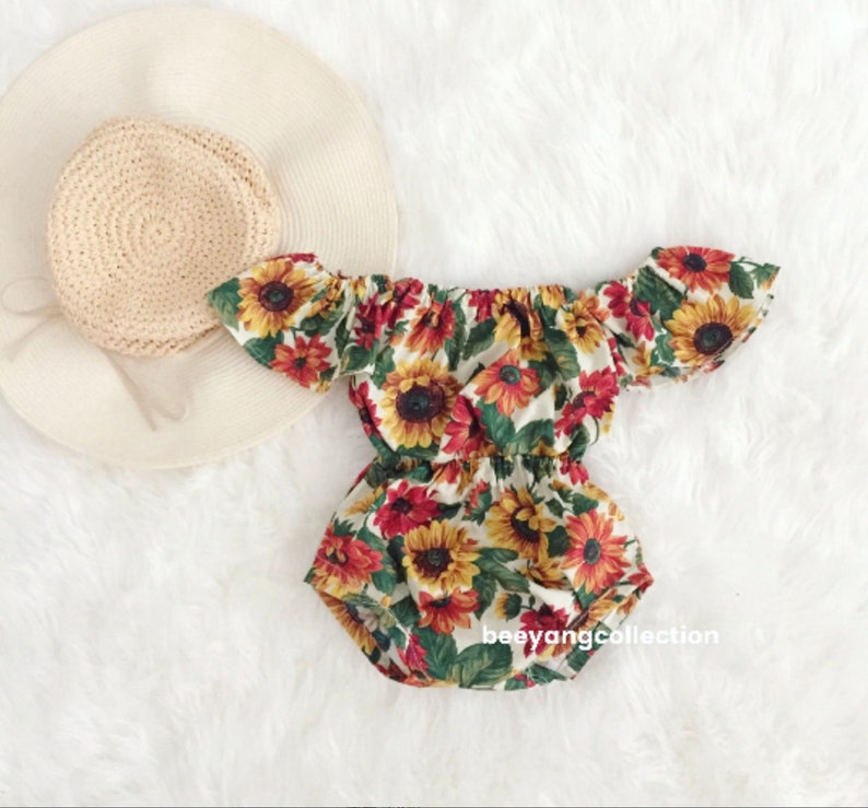baby clothes, Baby Romper, baby girl, Photography prop, Baby Bodysuit, Vintage Romper, Summer, Boho, Birthday outfit, babyshower gift image 3
