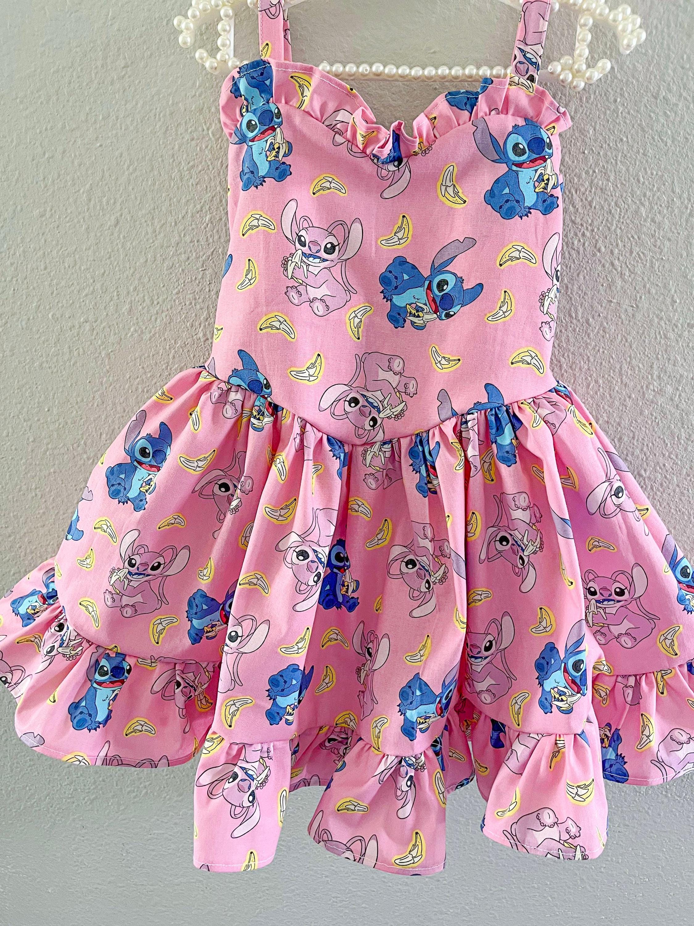 open lace back dress Lilo and Stitch Dress with LED and Pretty Hair Bow 10 US Numeric