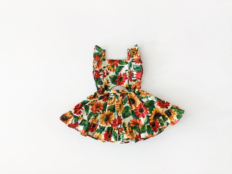 Baby Girl Dress Baby Girl Clothes Sunflower Baby Pinafore Etsy