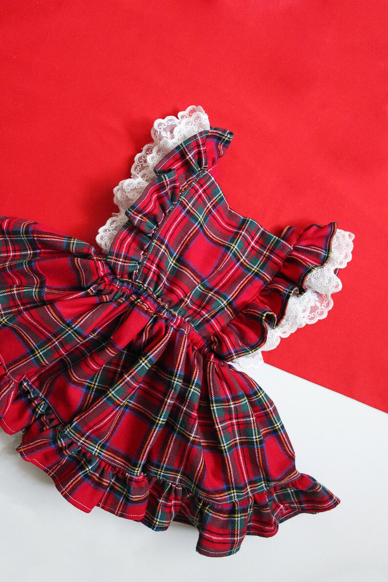 Baby Girl Pinafore Dress Baby Girl Dresses Red Plaid Dress Etsy