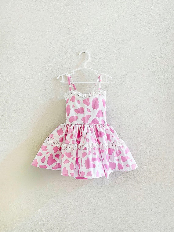Cowgirl Dress Rodeo Cow Print Dress Pink Baby Girl