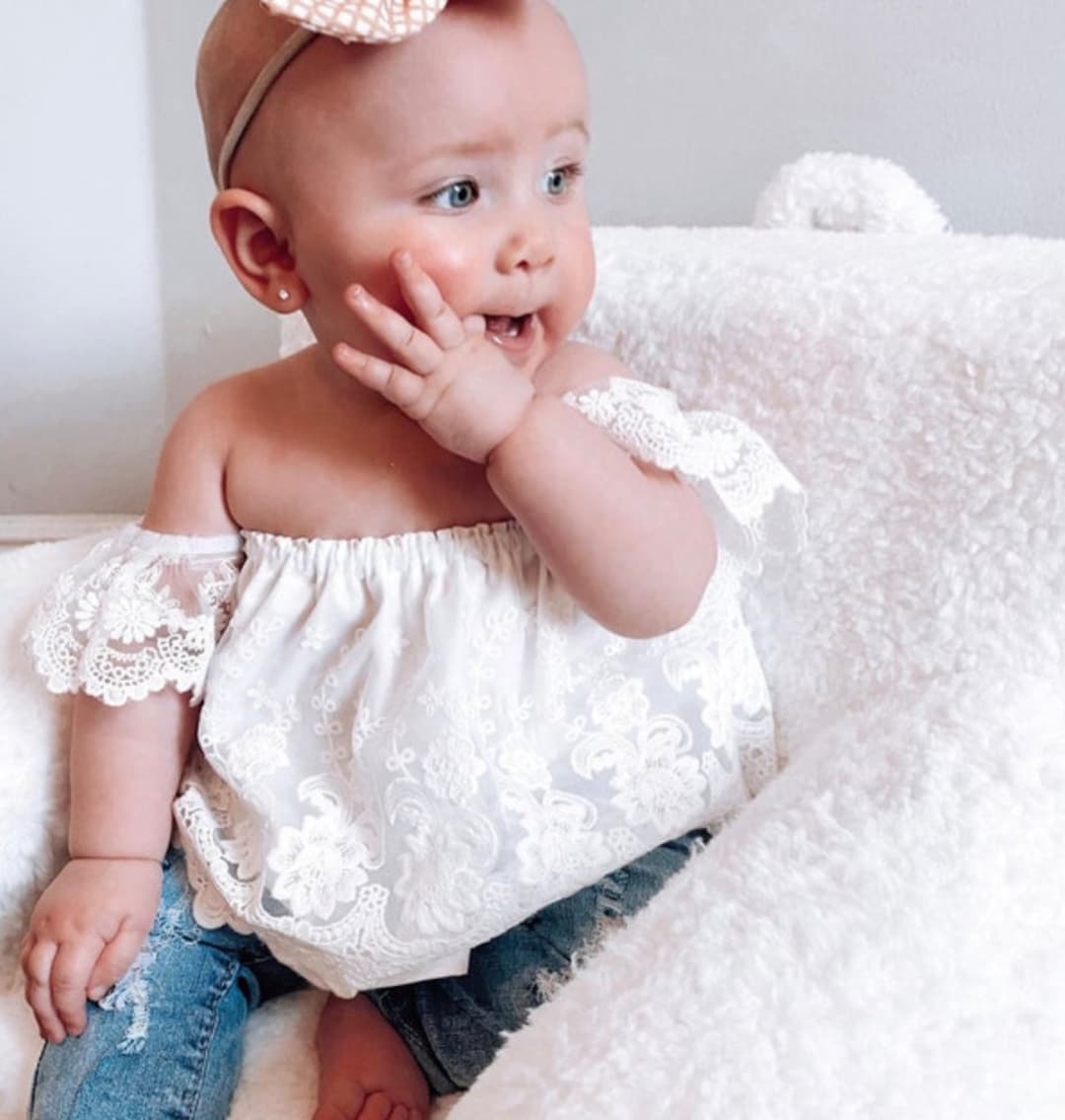 Baby Girl Clothes Boho Girl Top Girl off Shoulder Top Lace Etsy