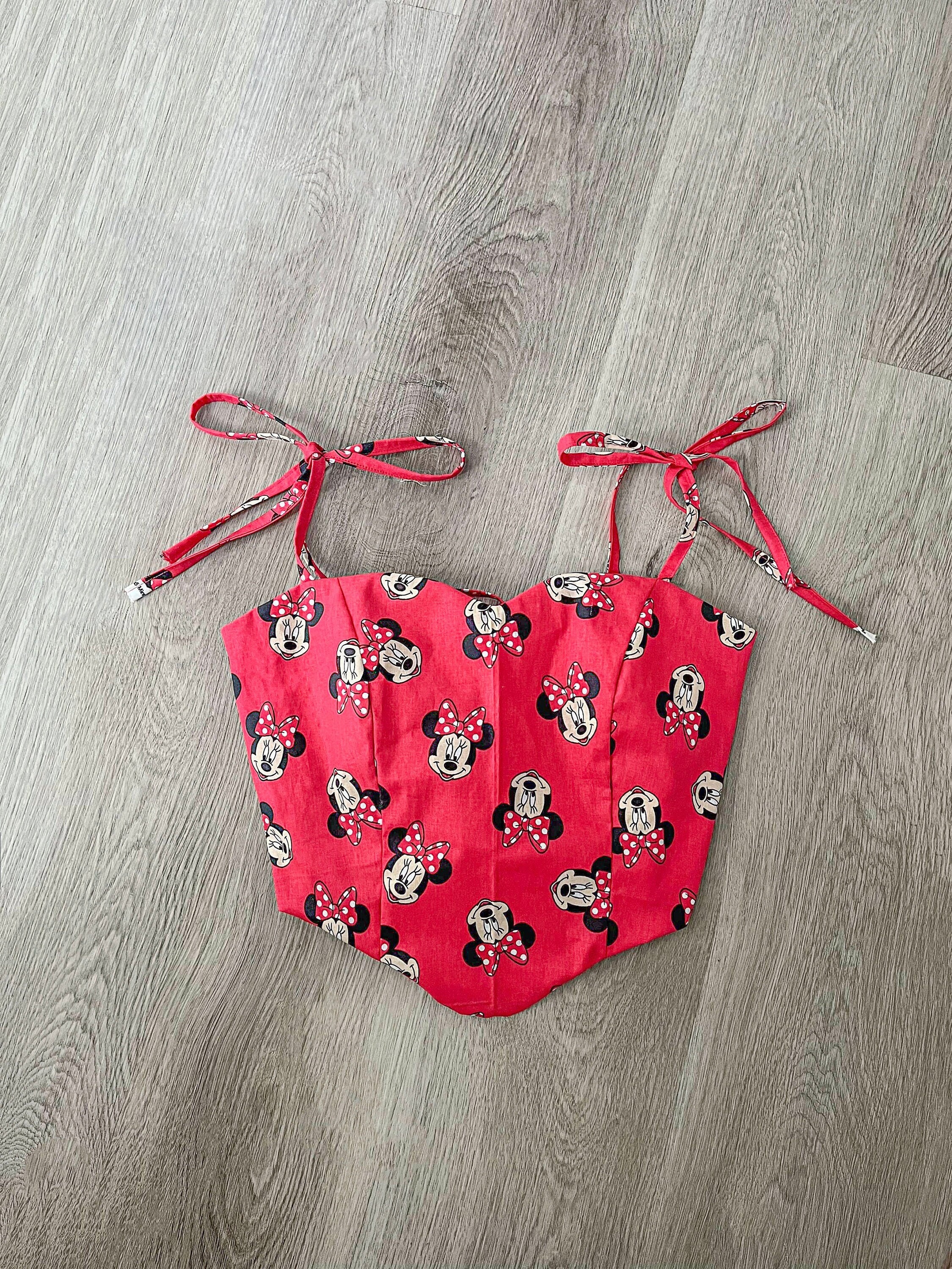 Disney Crop Top Minnie Mickey Mouse Bustier Disney Shirt