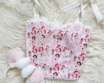 Disney Women&#39;s Top Minnie Mouse Princess Bustier Disney Shirt