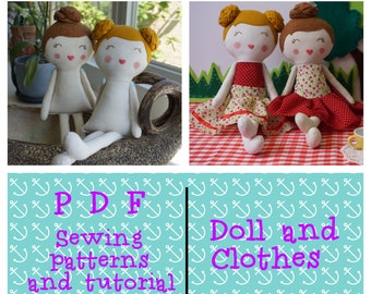 doll sewing pattern, rag doll pattern, cloth doll pattern, doll tutorial, pdf sewing patterns for doll, doll clothes patterns, dollmaking