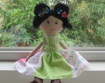 muñeca de trapo, muñeca de Navidad, muñeca de tela, muñeca de reliquia, 17 pulgadas, muñeca de tela de regalo, vestido colorido, muñeca suave, muñeca de tela, muñeca hecha a mano