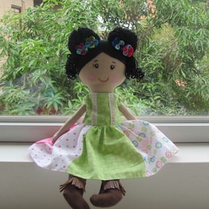 muñeca de trapo, muñeca de Navidad, muñeca de tela, muñeca de reliquia, 17 pulgadas, muñeca de tela de regalo, vestido colorido, muñeca suave, muñeca de tela, muñeca hecha a mano