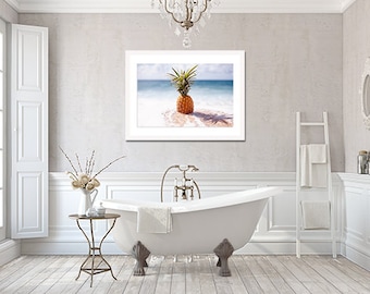 Hawaii Pineapple Paradise Frame Print, Ocean Pineapple Art Poster, Sunshine Art Print Frame, Pineapple Print Frame, Summer Paradise Decor