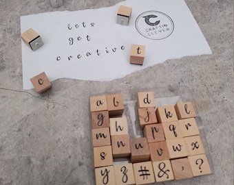 Alphabet Stamp Set x30pce, Alphabet Stamps, Craft Stamp Set, Alphabet Stamp. Retro Vintage Alphabet Stamp Set. With Ink Pad