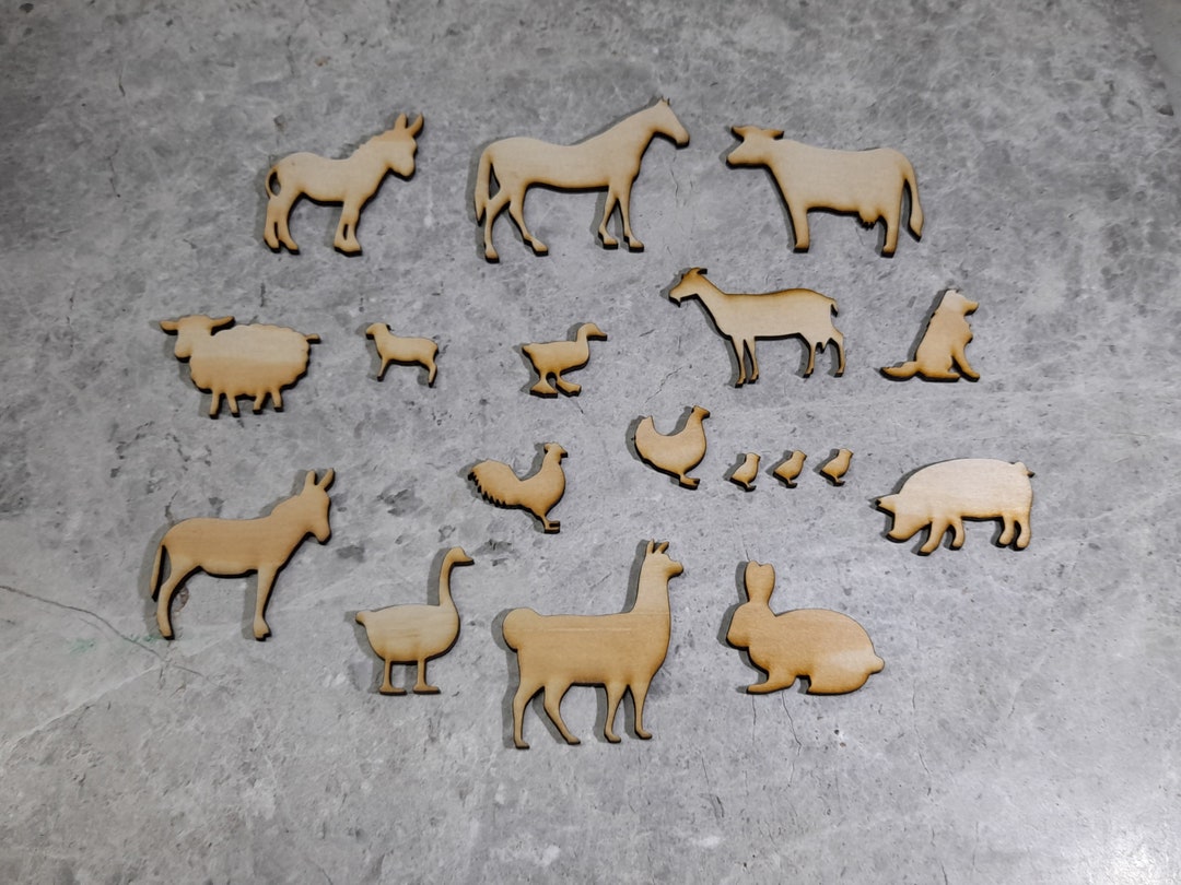 FARM Animals Laser Cut Animals ver.1 3mm 1/8 Thick Plywood. Sold
