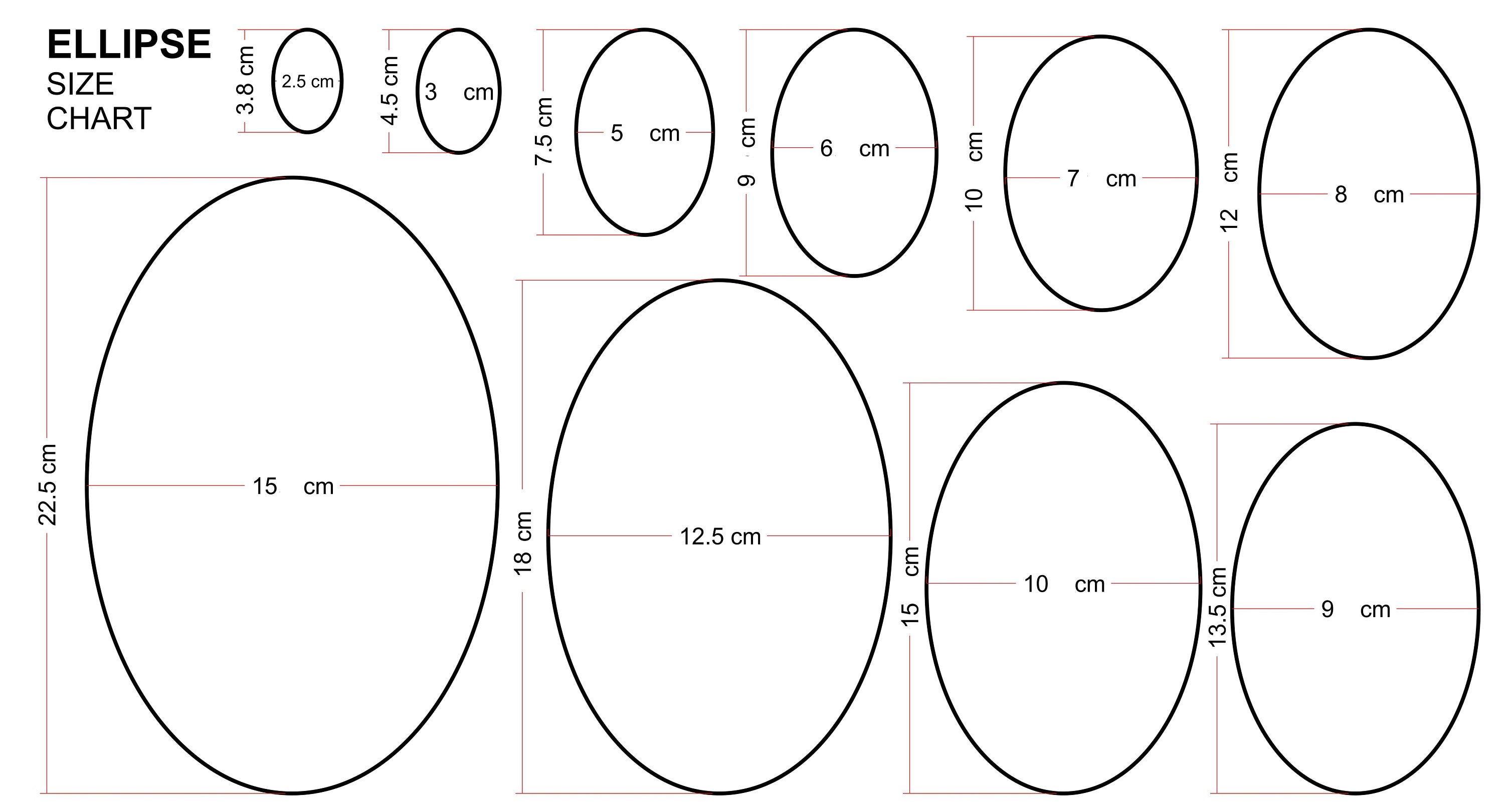 Wooden Ellipse Laser Cut Wooden Oval Shapes Size 2.5cm to 20cm Etsy