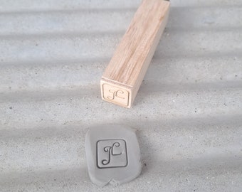 1.5x1.5cm Initials Stamp, Makers Mark, Clay Stick Stamp, Pottery Stamp, Embossing Stamp, Initials Embossing Stamp, Slim Handle.