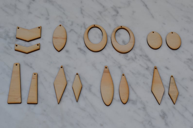 Wood Earring Shapes 3mm 1/8 Thick Plywood Various Etsy Australia