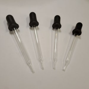 Glass Dropper, Glass Droppers Pack of x4 pieces, Glass Stain Droppers, Ink Droppers
