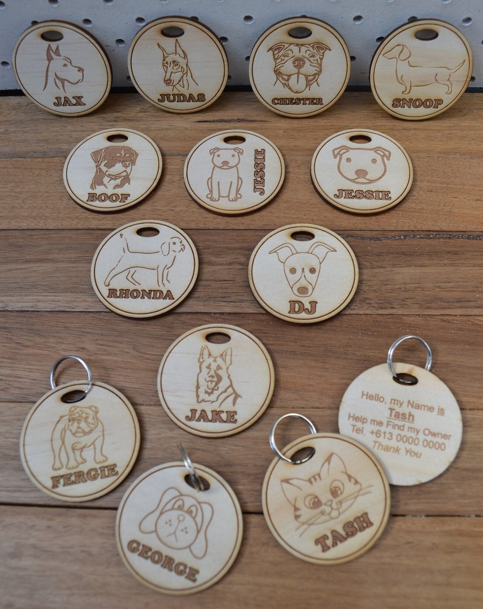 Wooden Pet Name Tags Bundle X2 Etsy Australia