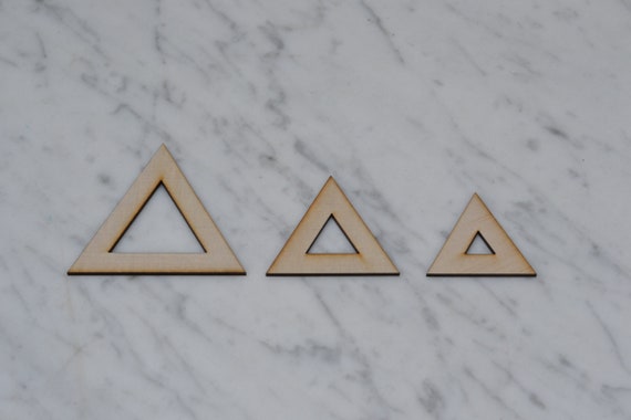 Wood Triangle shapes Laser Cut MDF size options