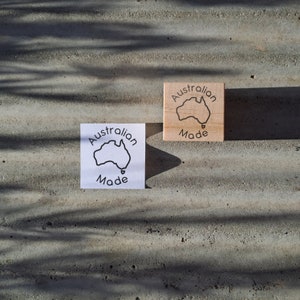 3x3cm Stempel, vorgefertigter Stempel, Stempel aus Australien, Schaumstoffstempel, Budgetstempel, Holzgriff. Ähnlich einem Stempelgummi. Stempel3