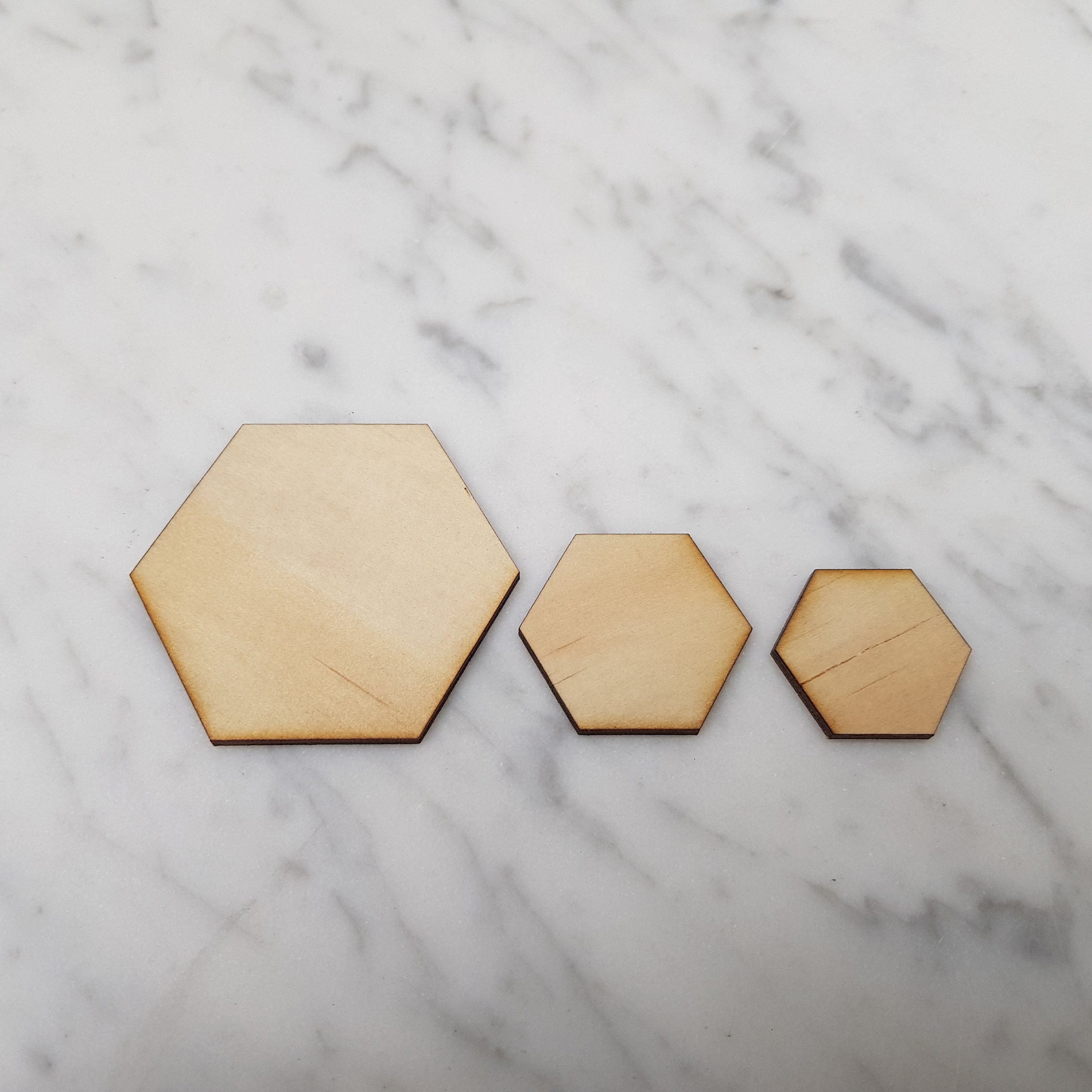 Wooden Hexagon Laser Cut Wooden Hexagons Size 2.5cm to 20cm - Etsy