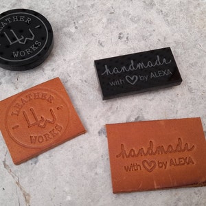 Leather Embossing Stamp, Leather Making Stamp, Personalised Stamp, Co Logo Stamp, Make Your Own Leather Embossing Stamp, Colored Handles.