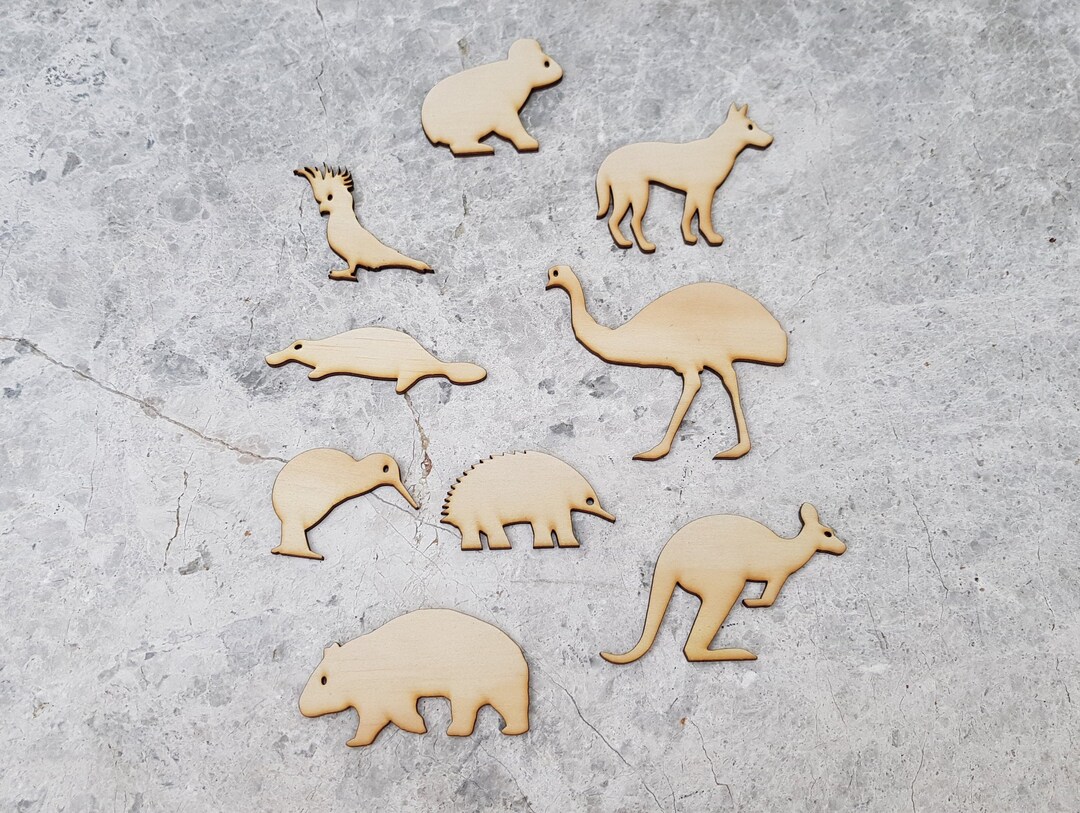 Australian Animals Laser Cut Animals ver.1 3mm 1/8 Thick Plywood. Sold