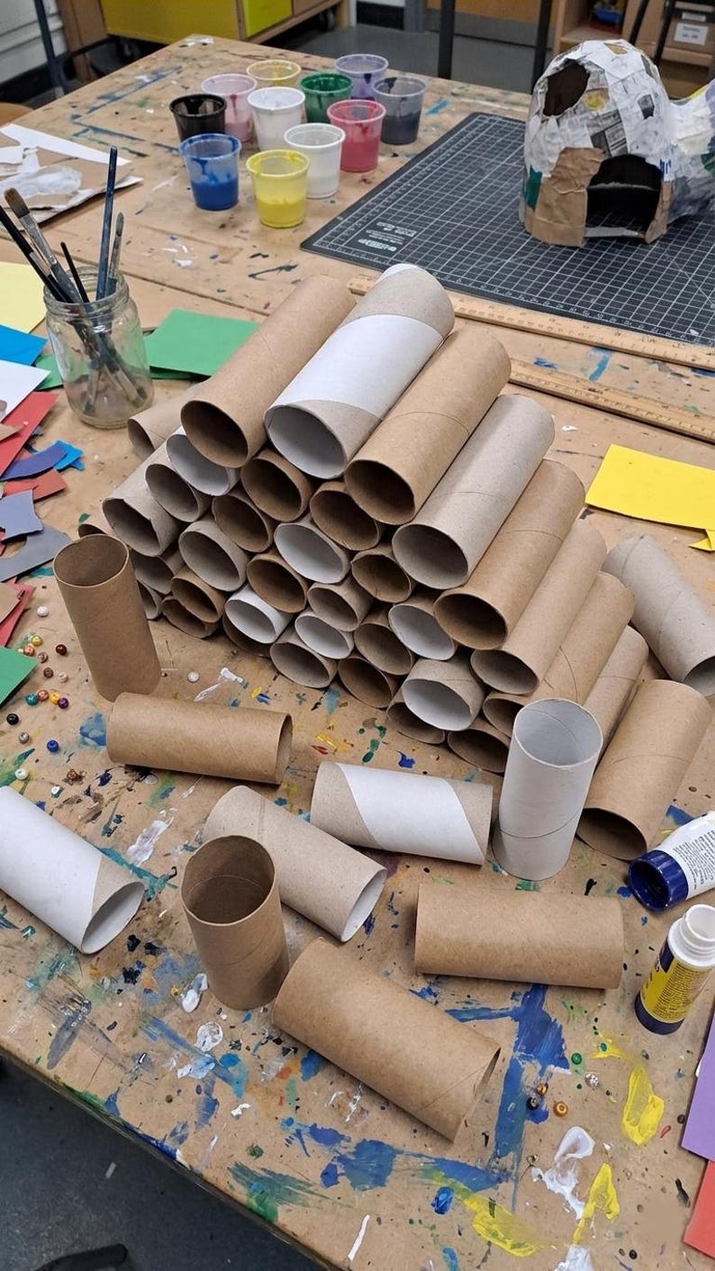 Recycled Cardboard Tubes / Rings, Empty Toilet Paper Rolls, Upcycled ...
