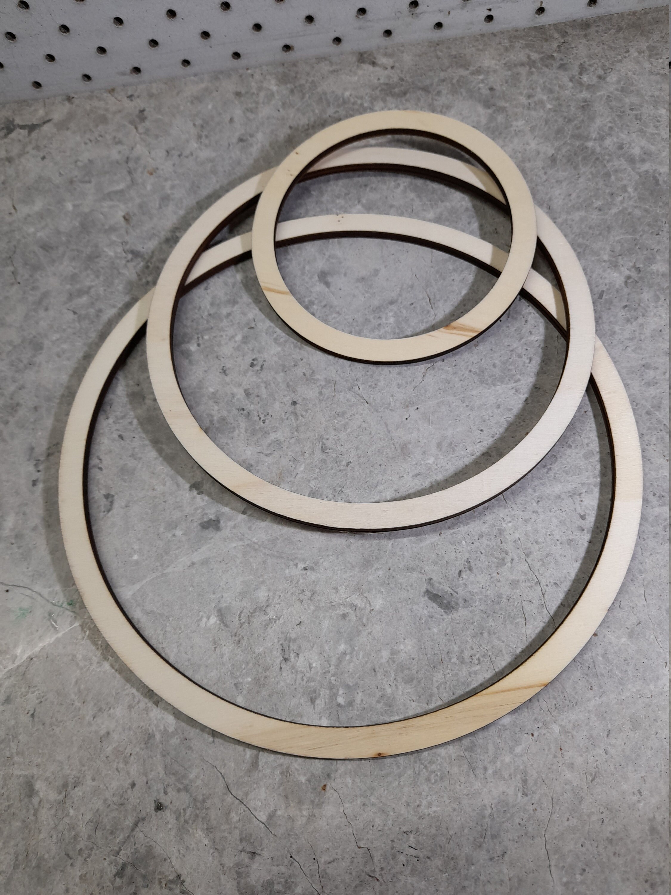 Large Wooden Rings Laser Cut Wooden Rings Craft Circles X3 Etsy