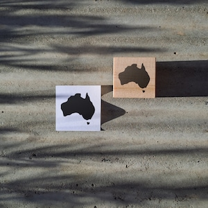 3x3cm Stempel, Pre-Designed Stempel, Australien Stempel, Schaumstoffstempel, Budgetstempel, Holzgriff. Ähnlich einem Stempelgummi. Stempel1