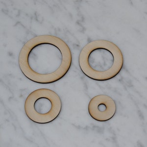 Wooden Ring Laser Cut Wooden Hollow Circles Craft Circles Size 3cm to 20cm  3mm (1/8") Plywood