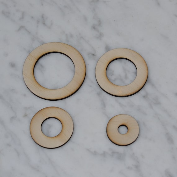Lot De 10 Anneaux En Bois Naturel - Diamètre Extérieur 4 Cm, Épaisseur 7,5 Mm - Parfaits Pour Créations DIY Et Décoration