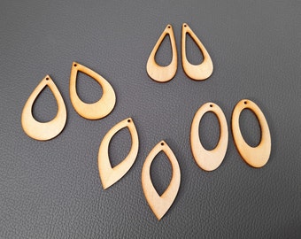 Hollow Earrings Ver.1  Wooden Earring Laser Cut 3mm (1/8") thick Plywood.