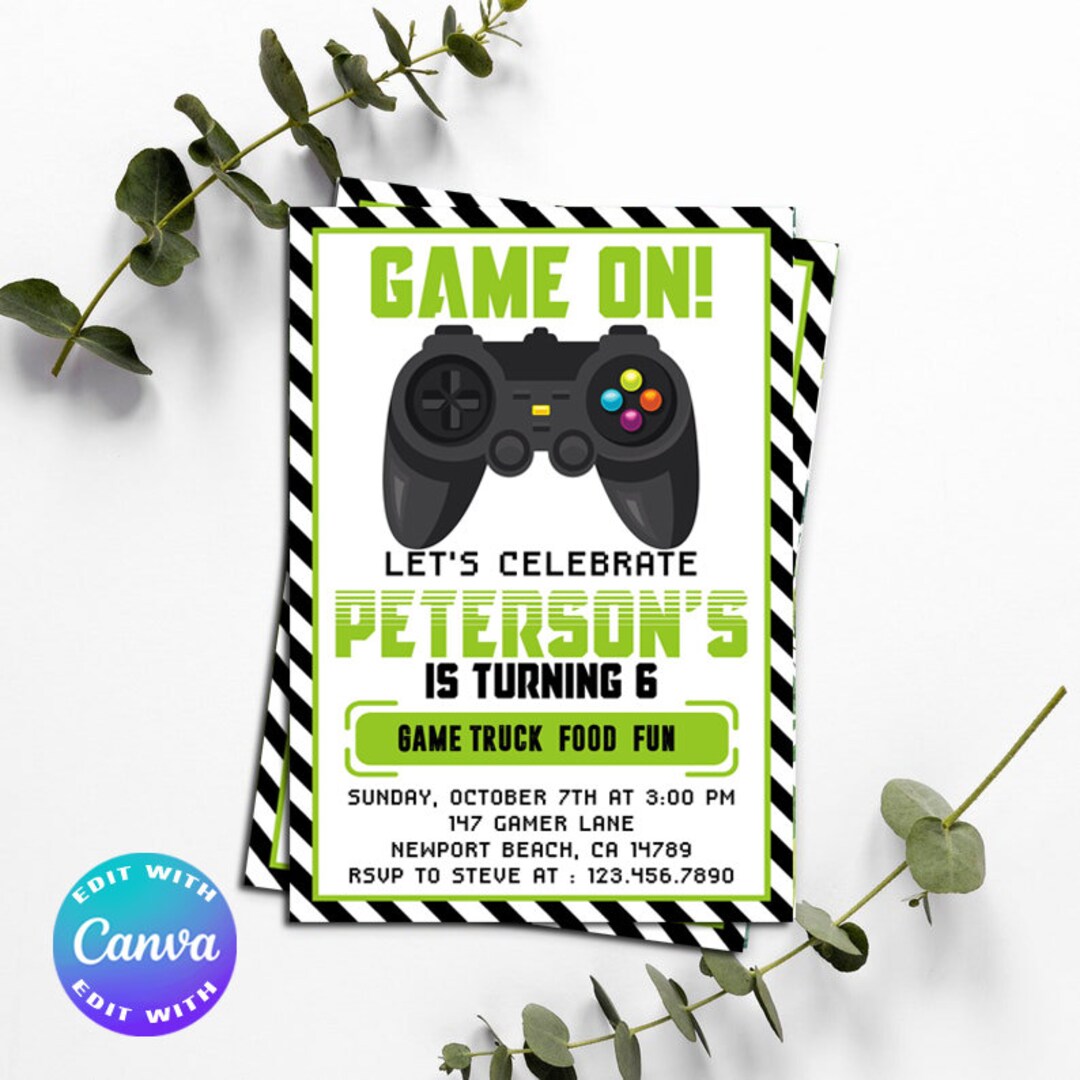 Editable Invitation Game On Game Invitation Game Party - Etsy