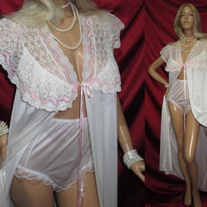 Robe e calcinha de nylon tamanho 38 (EUA) 16 (AU) NOS