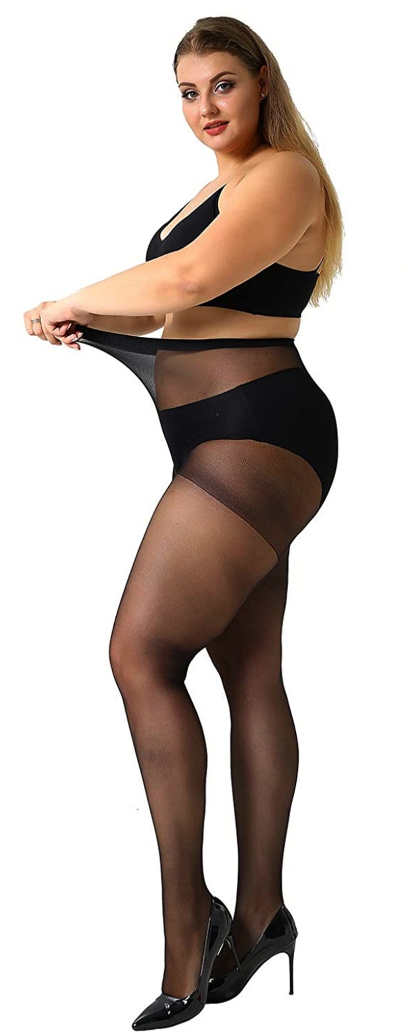 Full Figure Pantyhose Sheer Shine Etsy