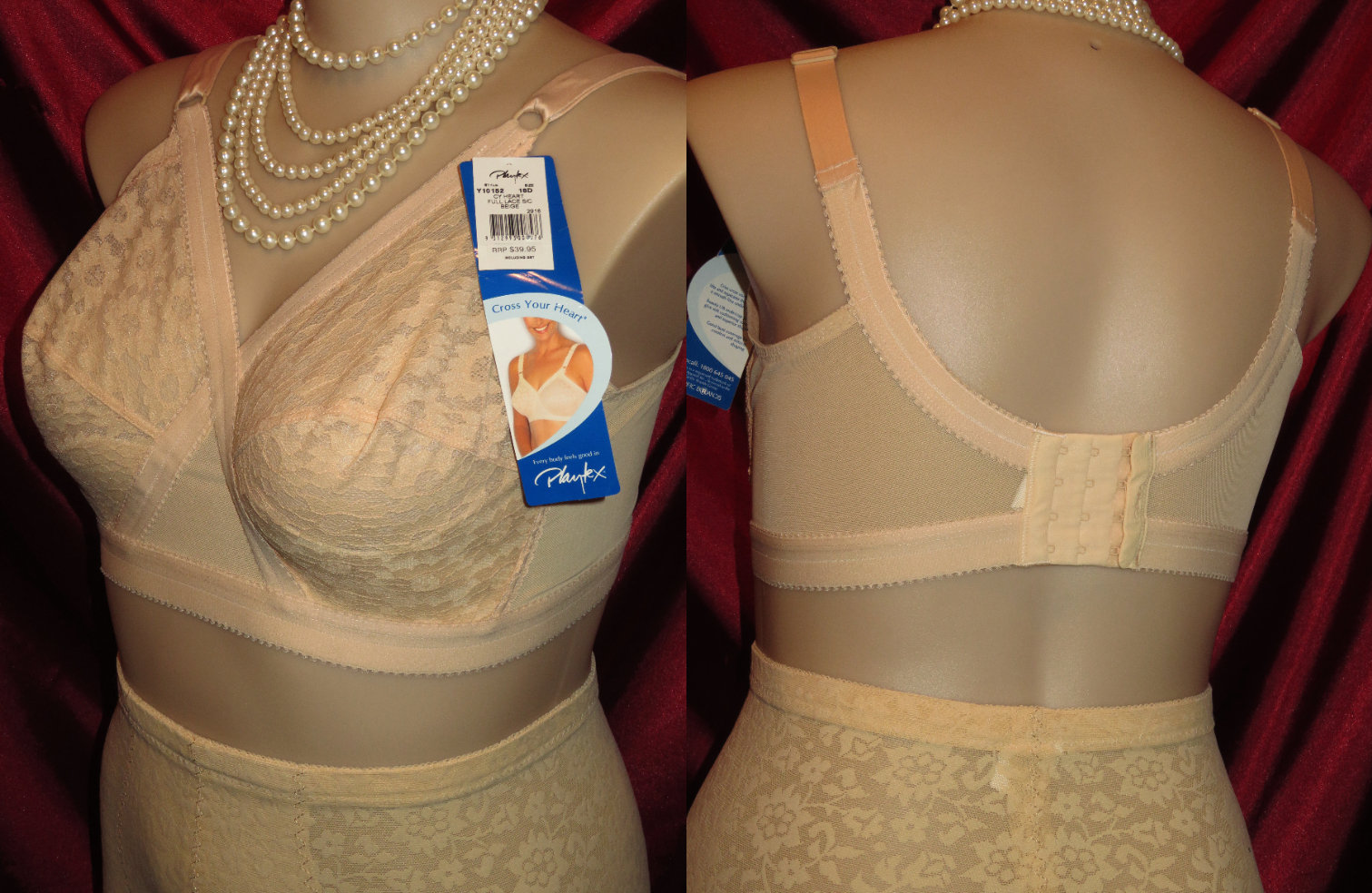 Playtex Bra 0020 Size 34c 18 Hour Full Coverage Beige Wire for