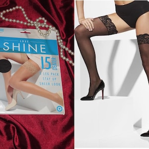 1 pair of Lace top stay up stockings tall size