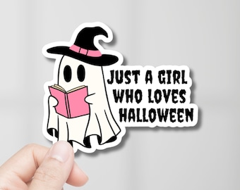 Girly Ghost Halloween Sticker, Sweet Autumn Decal