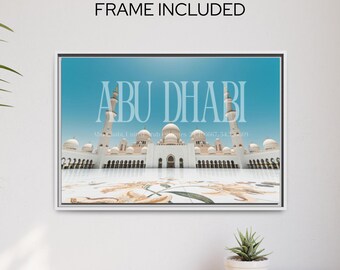 Abu Dhabi Canvas Print, Framed UAE United Arab Emirates Wall Art
