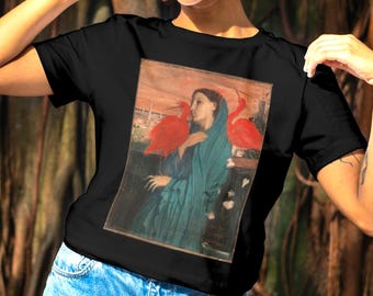 French Woman Birds Painting T-Shirt, Met Gala Art History