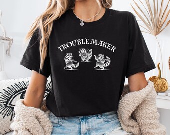 Dancing Raccoons T-Shirt, Funny Animal Troublemaker Tee