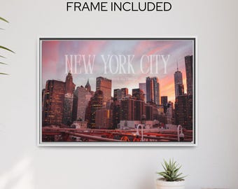 Framed New York City Canvas Art, Skyline Home Decor