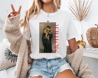 Mother Child Vintage Painting Shirt, Met Gala Artwork Tee Egyptian