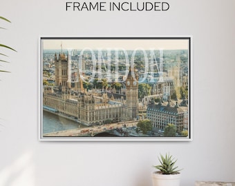 London Skyline Framed Canvas Print, Modern Home Decor